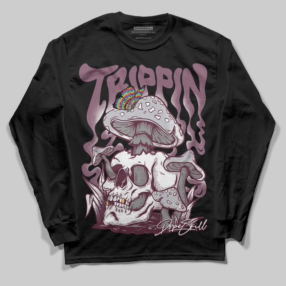 Burgundy 5s DopeSkill Long Sleeve T-Shirt Trippin Graphic