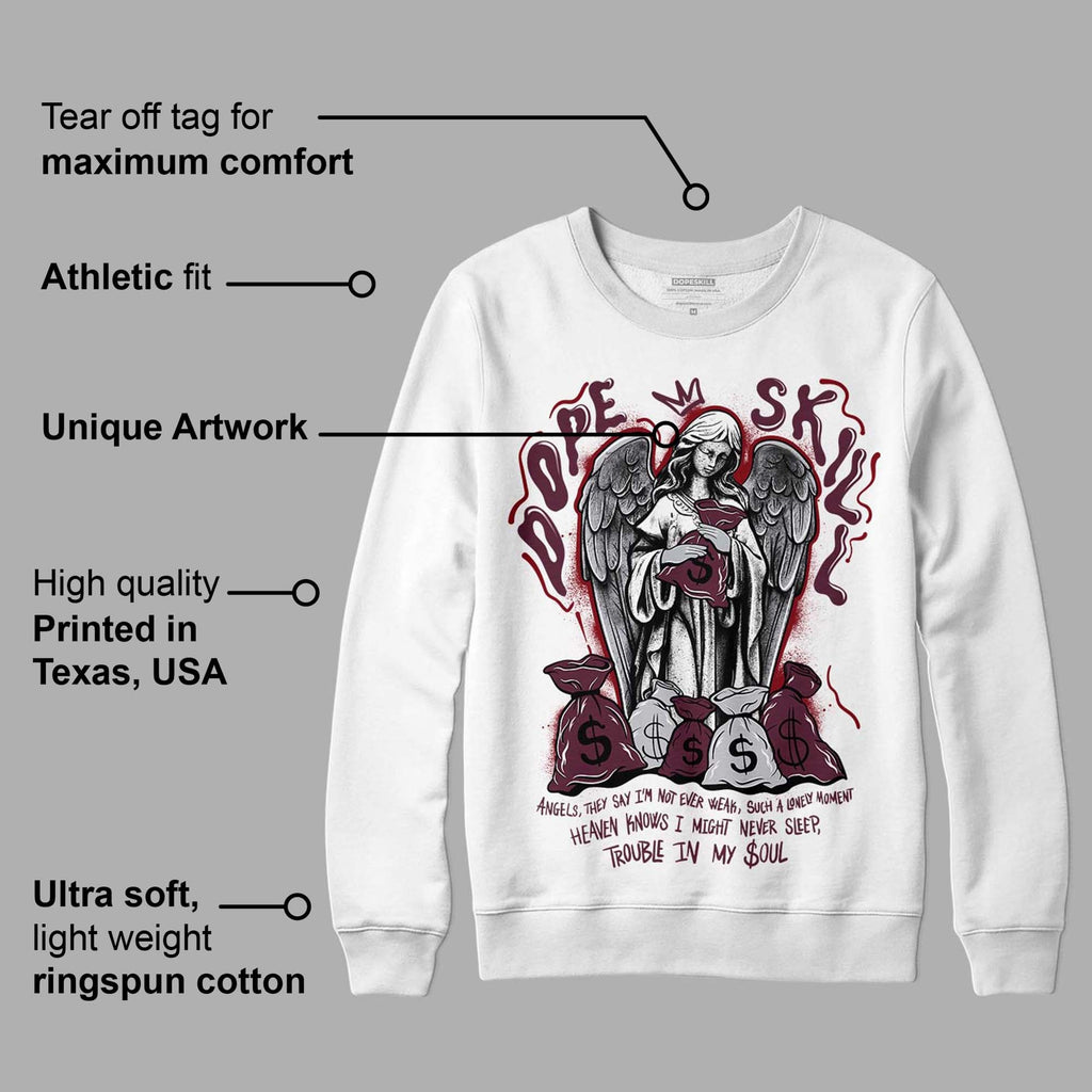 Burgundy 5s DopeSkill Sweatshirt Angels Graphic
