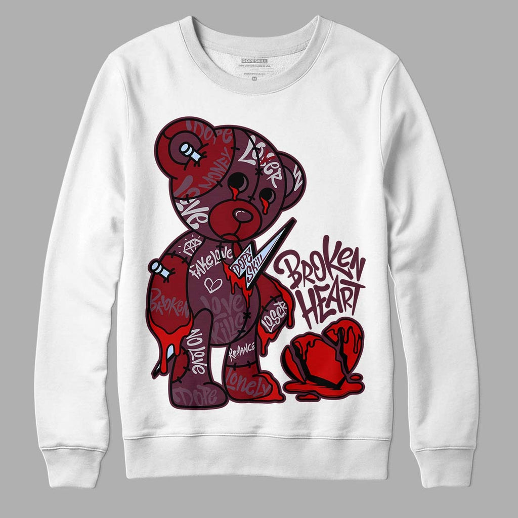 Burgundy 5s DopeSkill Sweatshirt Broken Heart Graphic