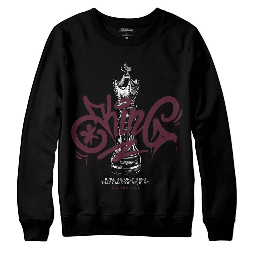 Burgundy 5s DopeSkill Sweatshirt King Chess Graphic