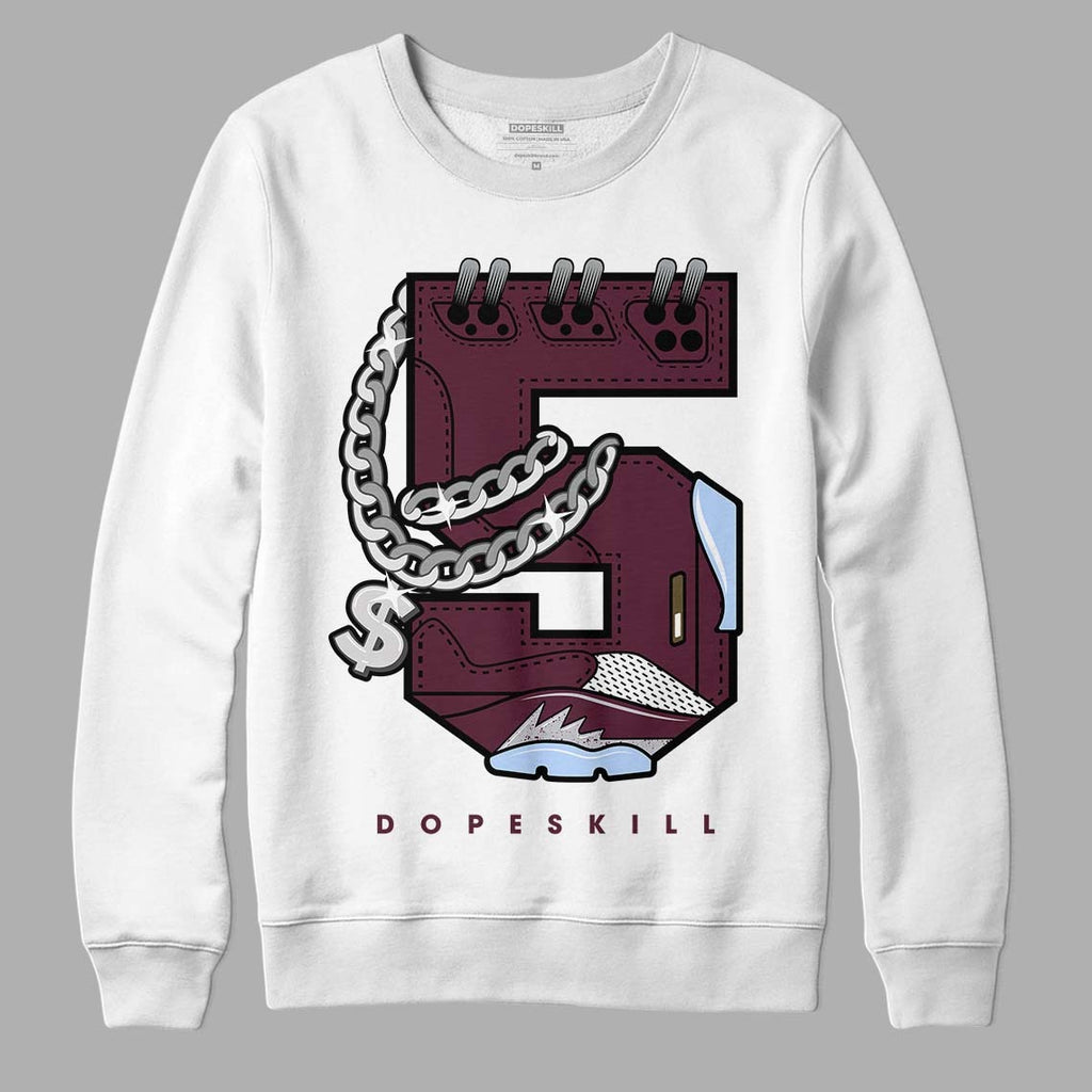 Burgundy 5s DopeSkill Sweatshirt No.5 Graphic