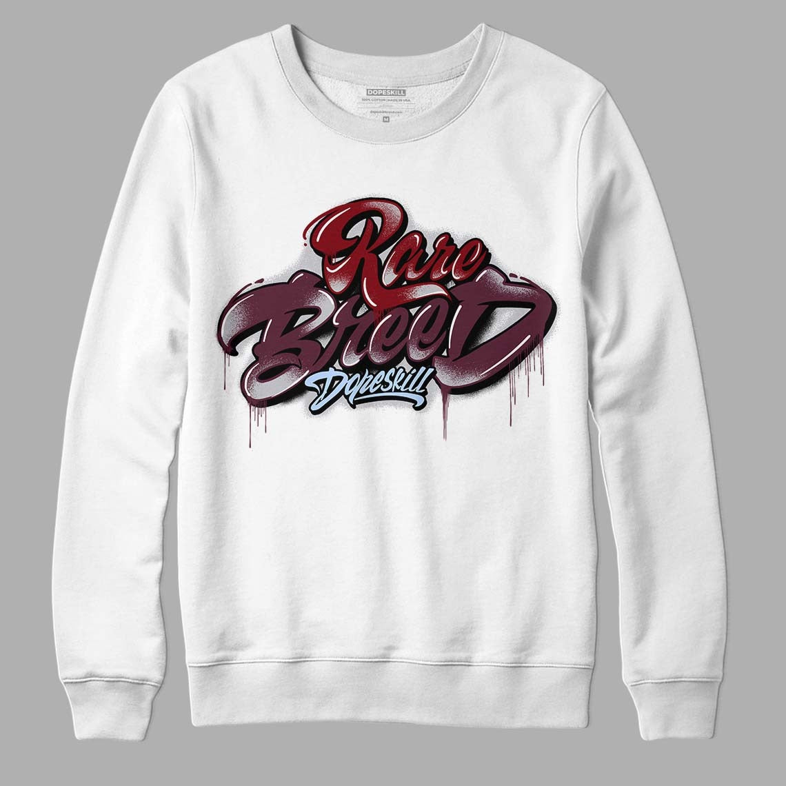 Burgundy 5s DopeSkill Sweatshirt Rare Breed Type Graphic