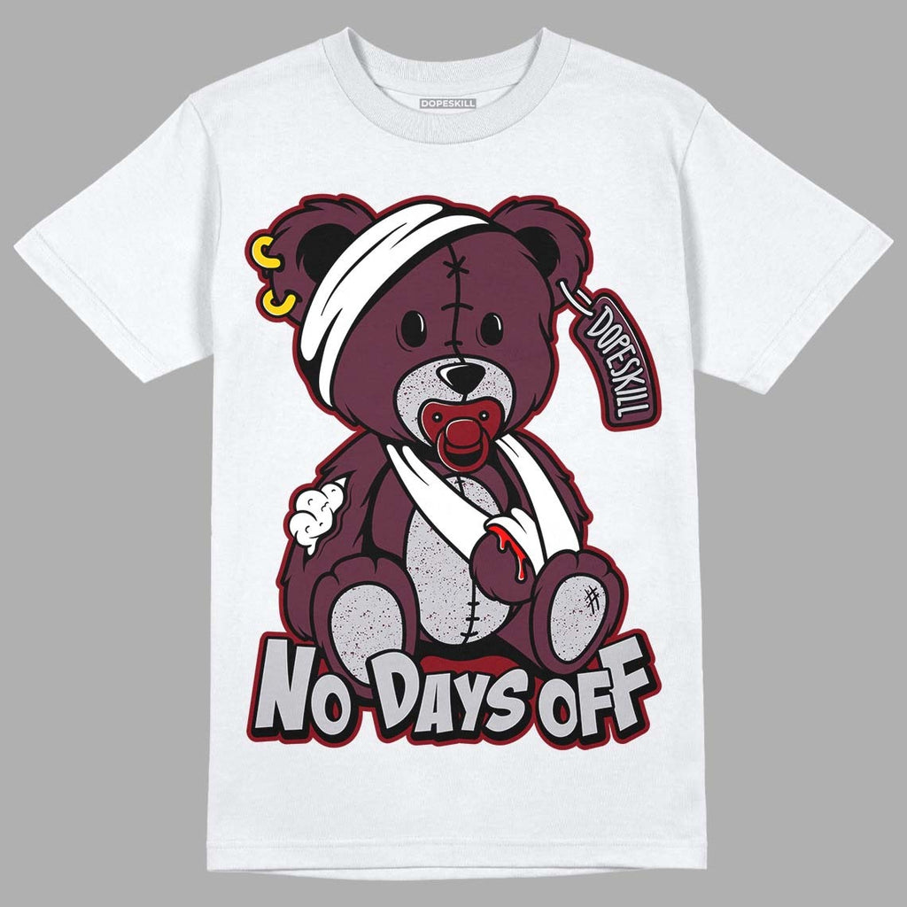 Burgundy 5s DopeSkill T-Shirt Hurt Bear Graphic