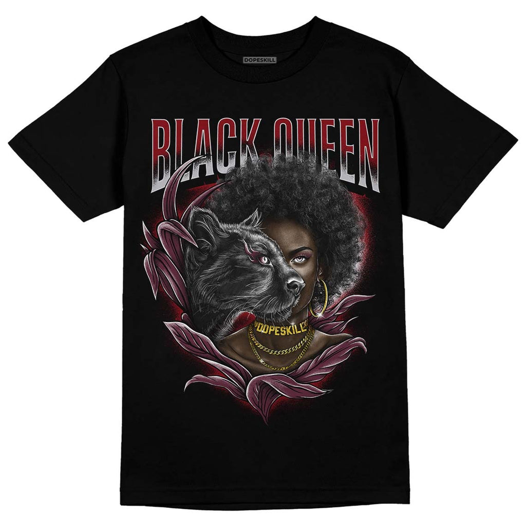 Burgundy 5s DopeSkill T-Shirt New Black Queen Graphic
