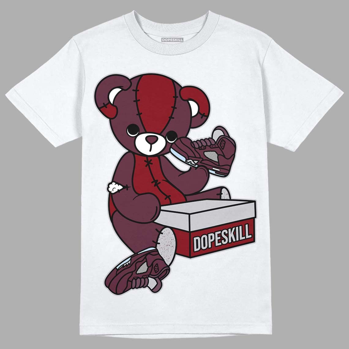 Burgundy 5s DopeSkill T-Shirt Sneakerhead BEAR Graphic