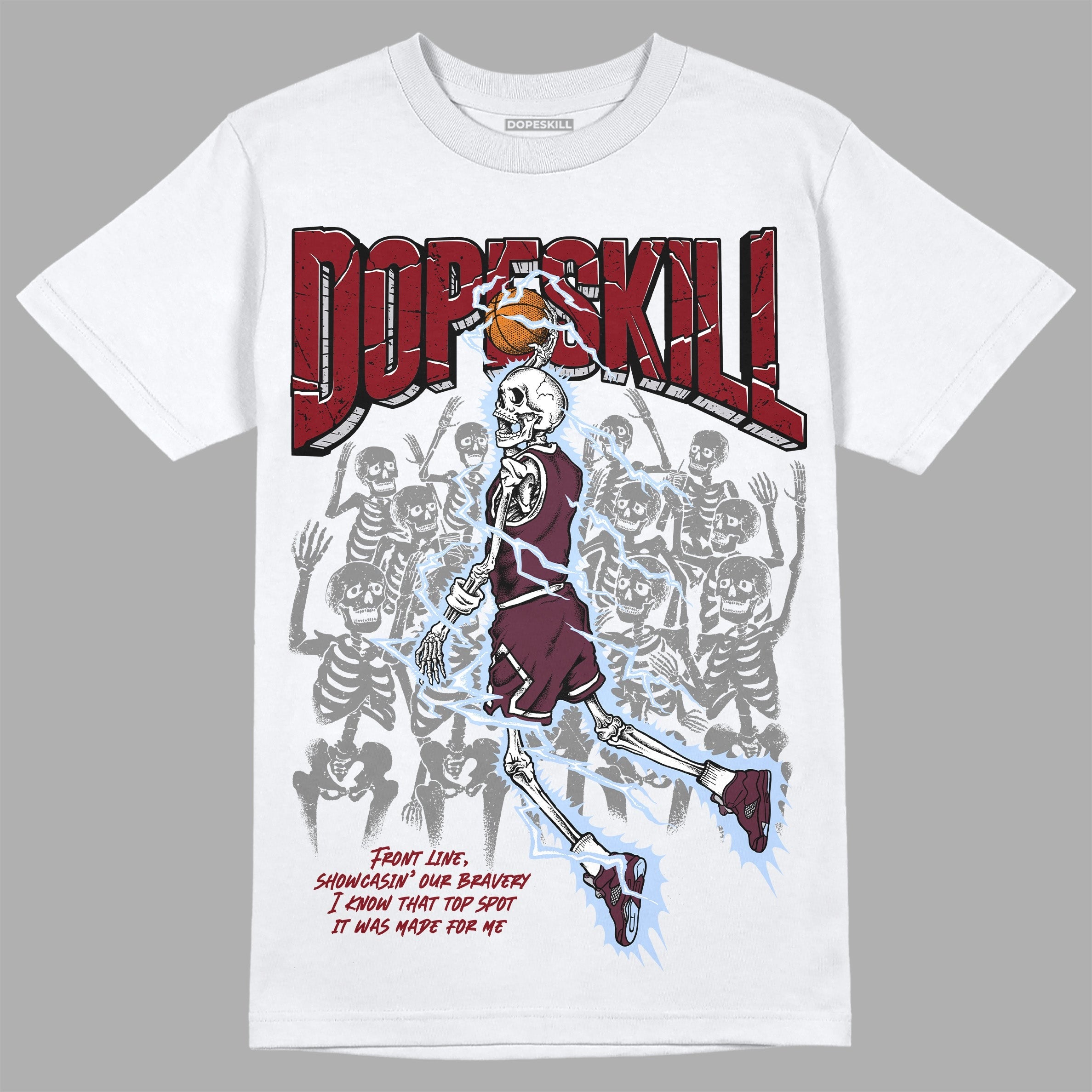 Burgundy 5s DopeSkill T-Shirt Thunder Dunk Graphic