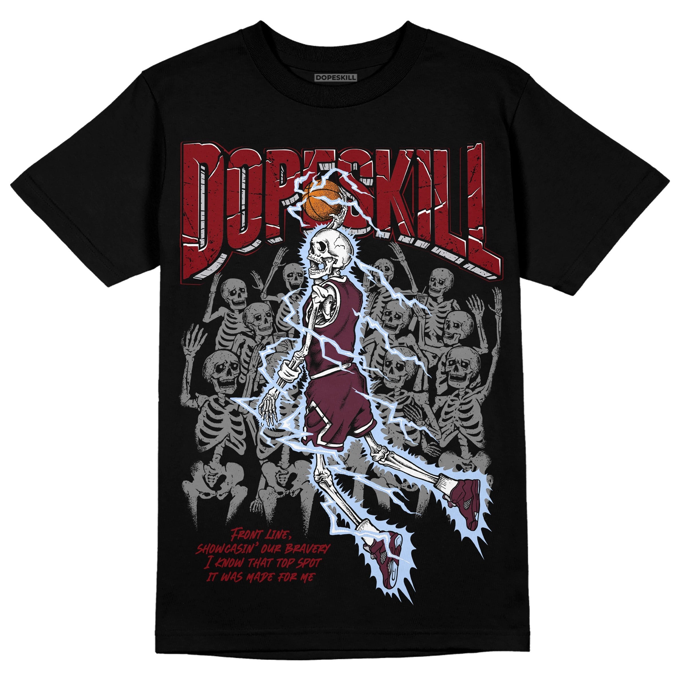 Burgundy 5s DopeSkill T-Shirt Thunder Dunk Graphic