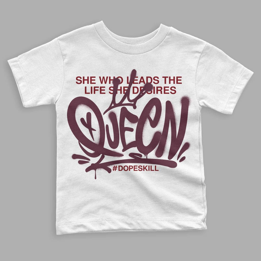 Burgundy 5s DopeSkill Toddler Kids T-shirt Queen Graphic