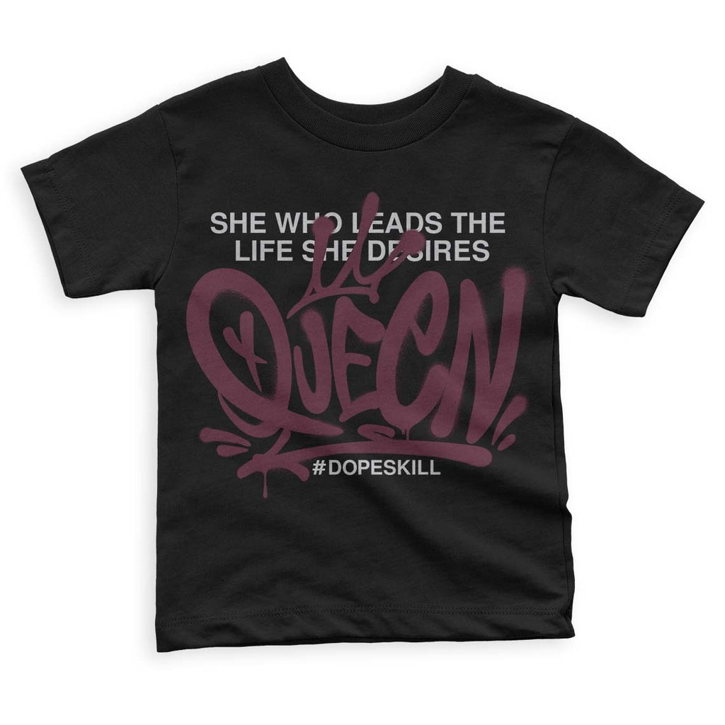 Burgundy 5s DopeSkill Toddler Kids T-shirt Queen Graphic