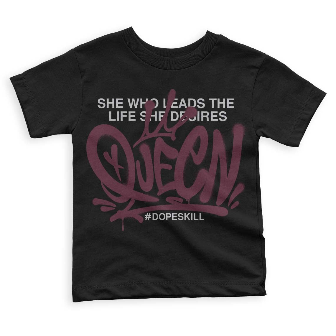 Burgundy 5s DopeSkill Toddler Kids T-shirt Queen Graphic