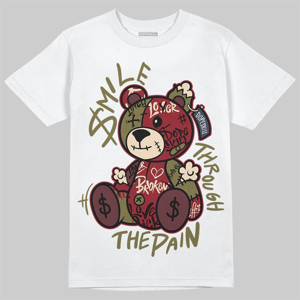 Dunk Dark Team Red/Burgundy Crush DopeSkill T-Shirt Smile Through The Pain Graphic