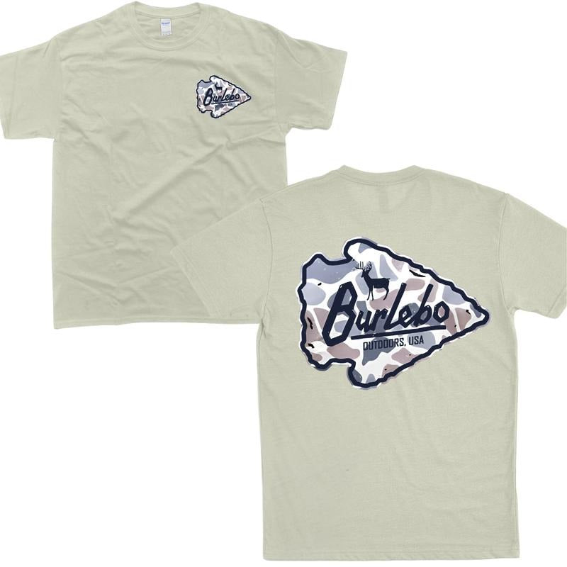 Burlebo Deer Camo Arrowhead T-Shirt Deer Hunting T-Shirt Hoodie, Shirt Man woman, Vintage Shirt, Fan Gift Cotton