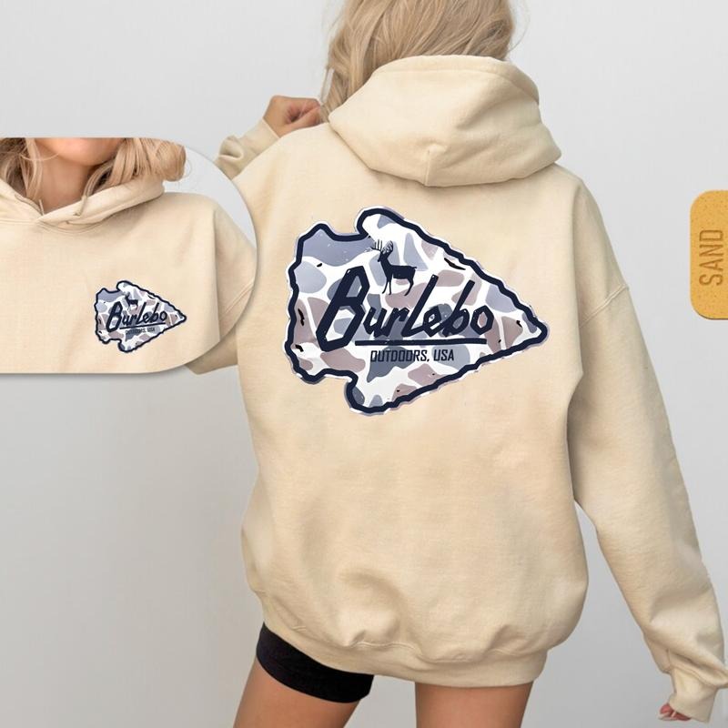 Burlebo Deer Camo Arrowhead T-Shirt Deer Hunting T-Shirt Hoodie, Shirt Man woman, Vintage Shirt, Fan Gift Cotton