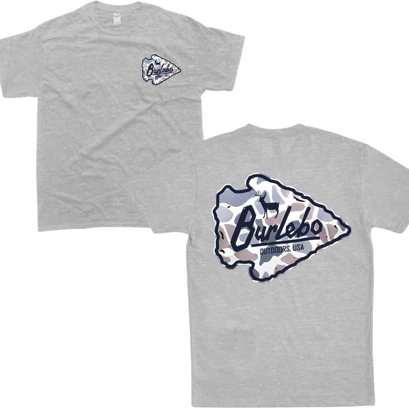 Burlebo Deer Camo Arrowhead T-Shirt Deer Hunting T-Shirt Hoodie, Shirt Man woman, Vintage Shirt, Fan Gift Cotton