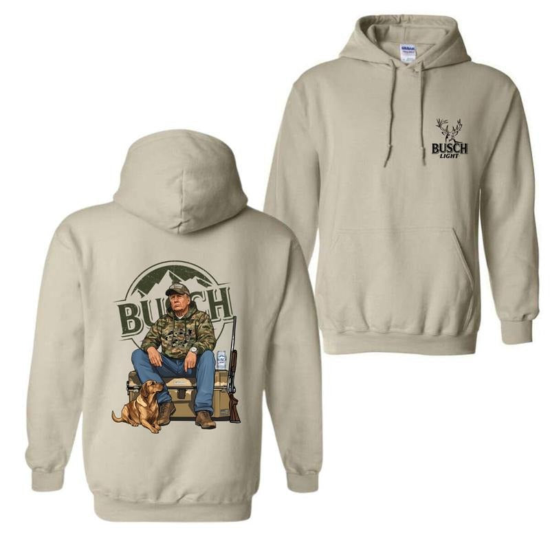 Busch Light Camo Trump Hunting Hoodie, Trump Hunting Season Sweatshirt, Perfect for Outdoor Enthusiasts Graphic T-shirt