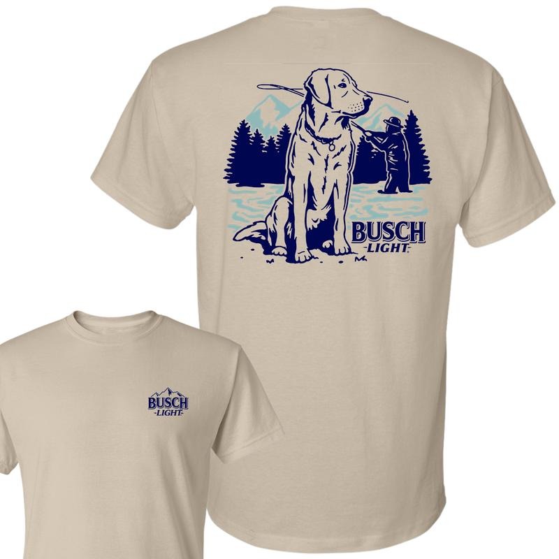 Busch Light Fly Fishing With Dog Scene 2 sided T-Shirt, Unisex T-Shirt, Full Color T-Shirt, For Men, For Women style 001