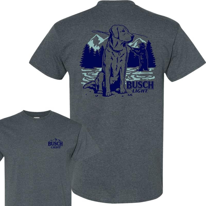 Busch Light Fly Fishing With Dog Scene 2 sided T-Shirt, Unisex T-Shirt, Full Color T-Shirt, For Men, For Women style 001