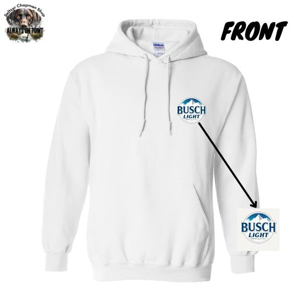 Busch Light Hoodie - Bold American Flag 2-Sided Design - Unisex Hoodie for Beer Lovers - Patriotic Pullover for Men and Women - Team BDK