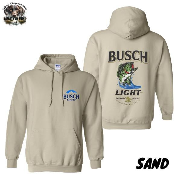 Busch Light Hoodie - Fishing Bass Graphic 2-Sided Hoodie - Trendy Beer Lovers Hoodie For Men and Women - Team BDK Menswear Sweaters