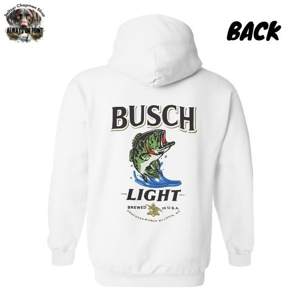Busch Light Hoodie - Fishing Bass Graphic 2-Sided Hoodie - Trendy Beer Lovers Hoodie For Men and Women - Team BDK Menswear Sweaters