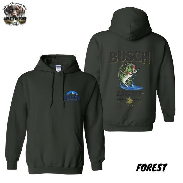 Busch Light Hoodie - Fishing Bass Graphic 2-Sided Hoodie - Trendy Beer Lovers Hoodie For Men and Women - Team BDK Menswear Sweaters