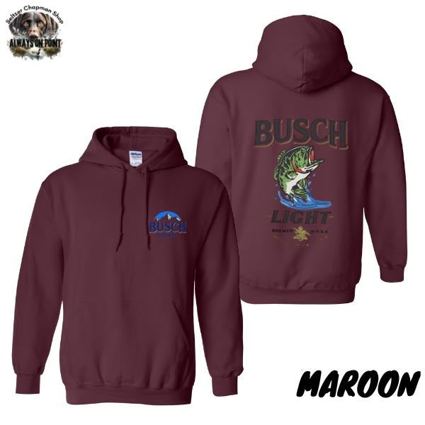 Busch Light Hoodie - Fishing Bass Graphic 2-Sided Hoodie - Trendy Beer Lovers Hoodie For Men and Women - Team BDK Menswear Sweaters