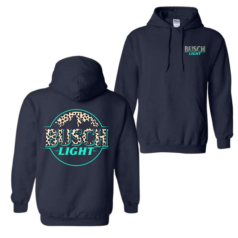 Busch Light Hoodie - Wild Leopard Print Design Featuring Bold Busch Logo, Perfect for Animal Print Lovers and Beer Enthusiasts, Unisex Hoodie
