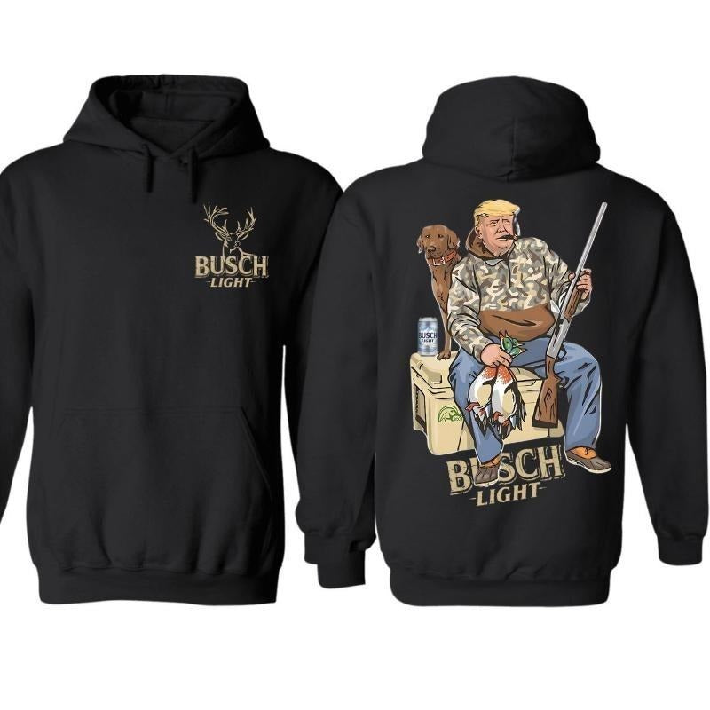 Bussch Light Beer Trump Duck Hunting Camo 2 Sides Unisex Hoodie - Sweater, Busch Beer Lovers Tee unisex hoodie