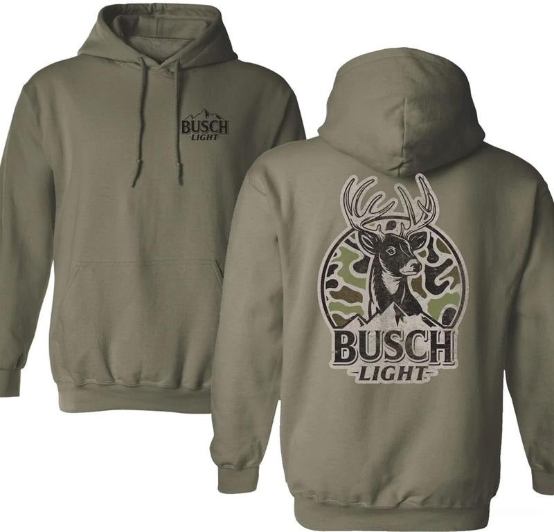 Bussch Light Deer Hunt Two-sided Unisex Hoodie - Sweatshirt, Busch Beer Lovers, Hunting Season Tee