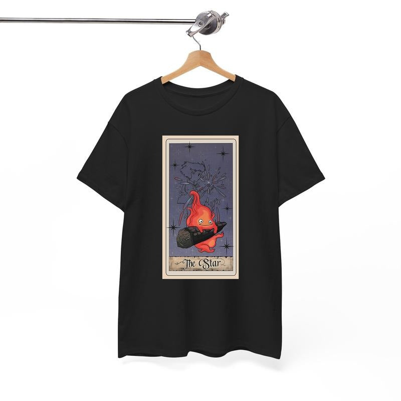 Calcifer Tarot Card Tshirt, Howls Moving Castle Tshirt, Howl And Sophie, Anime