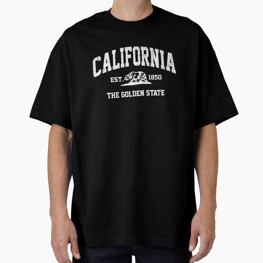 California CA USA vintage state Athletic style Oversized T-Shirt