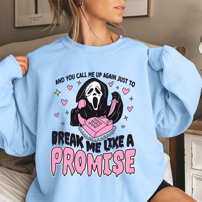 Call me up again, Halloween, Scream, What's your favourite scary movie TShirtCrewneckHoodie for fan must have Breathable Fabric