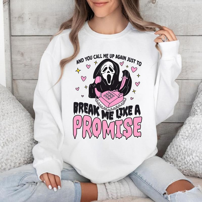 Call me up again, Halloween, Scream, What's your favourite scary movie TShirtCrewneckHoodie for fan must have Breathable Fabric