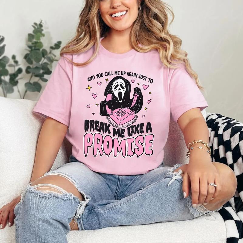 Call me up again, Halloween, Scream, What's your favourite scary movie TShirtCrewneckHoodie for fan must have Breathable Fabric