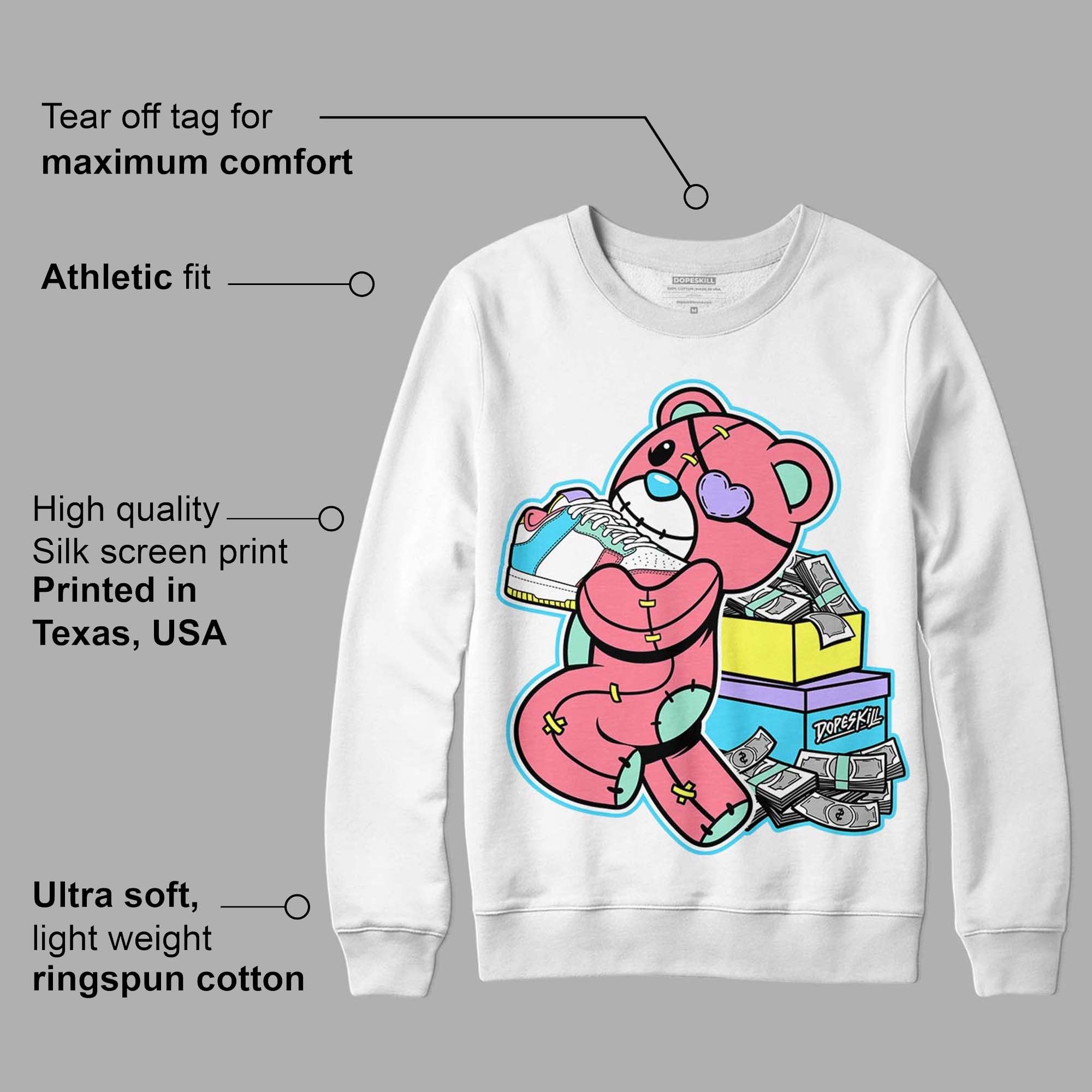 Candy Easter Dunk Low DopeSkill Sweatshirt Bear Steals Sneaker Graphic