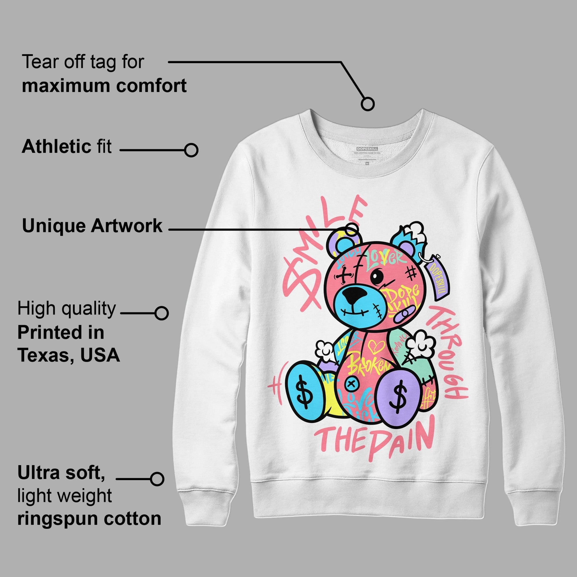 Candy Easter Dunk Low DopeSkill Sweatshirt Smile Through The Pain Graphic
