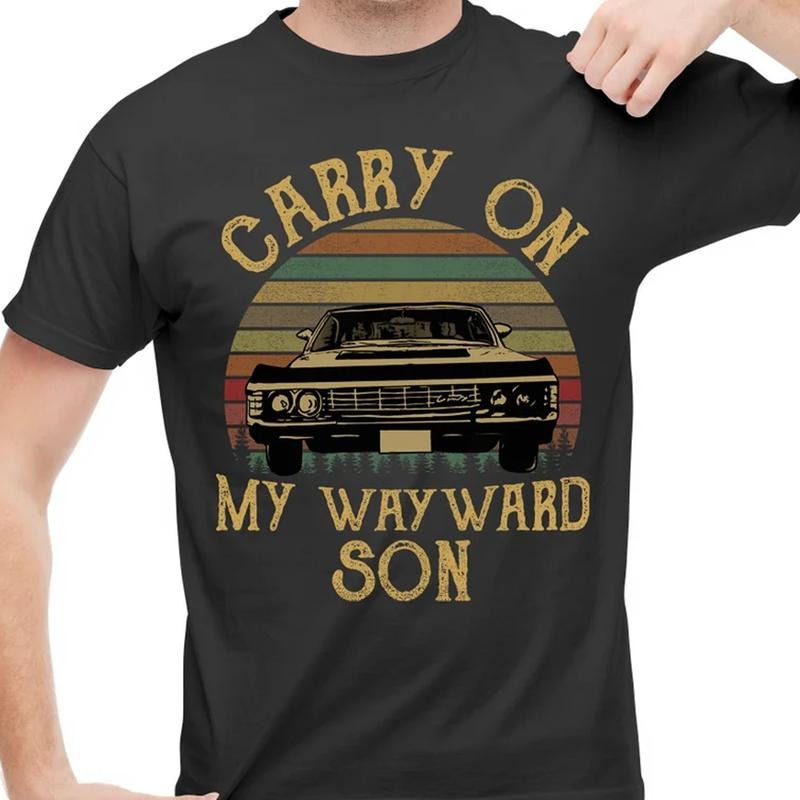 Carry On My Wayward Son Sunset Vintage Shirt, Supernatural Vintage T Shirt, Gift For Woman and Man Unisex T-Shirt Sweatshirt Hoodie style 001