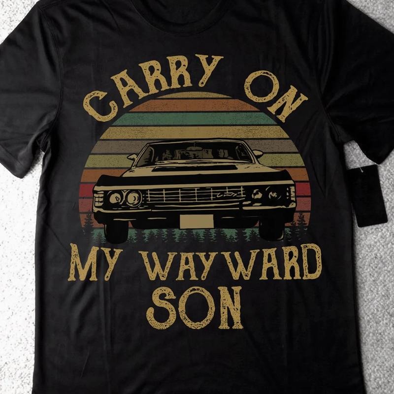 Carry On My Wayward Son Sunset Vintage Shirt, Supernatural Vintage T Shirt, Gift For Woman and Man Unisex T-Shirt Sweatshirt Hoodie style 001