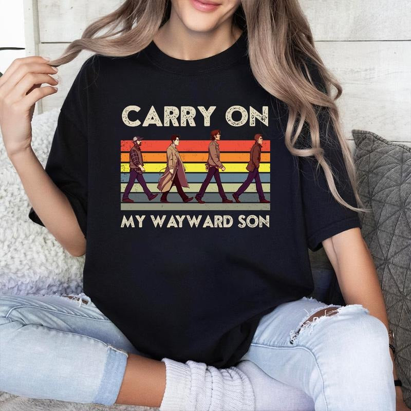 Carry On My Wayward Son T Shirt,  Gift For Woman and Man Unisex T-Shirt Sweatshirt Hoodie style 001