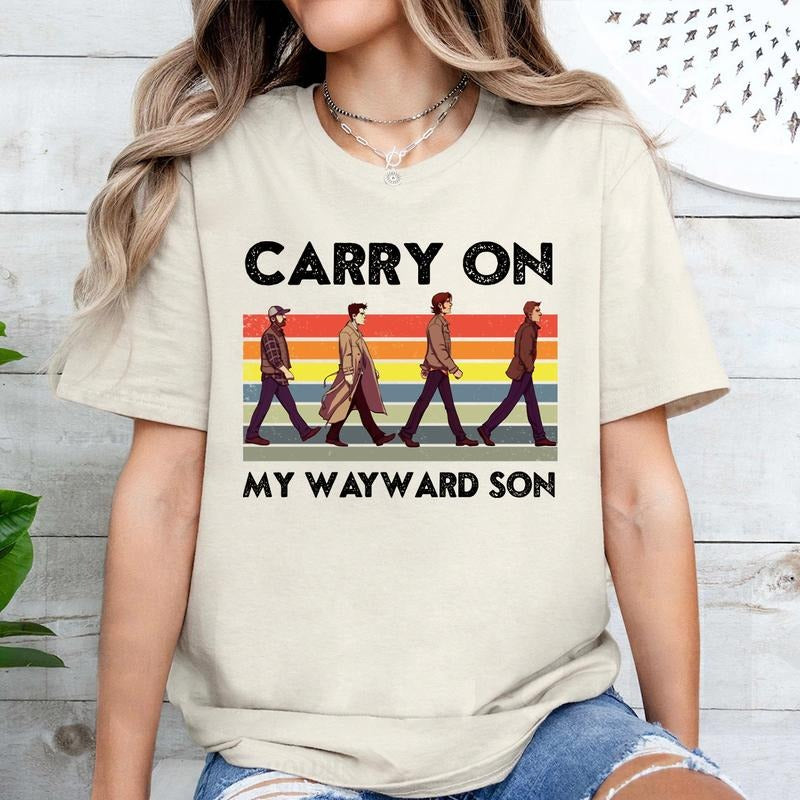 Carry On My Wayward Son T Shirt,  Gift For Woman and Man Unisex T-Shirt Sweatshirt Hoodie style 001