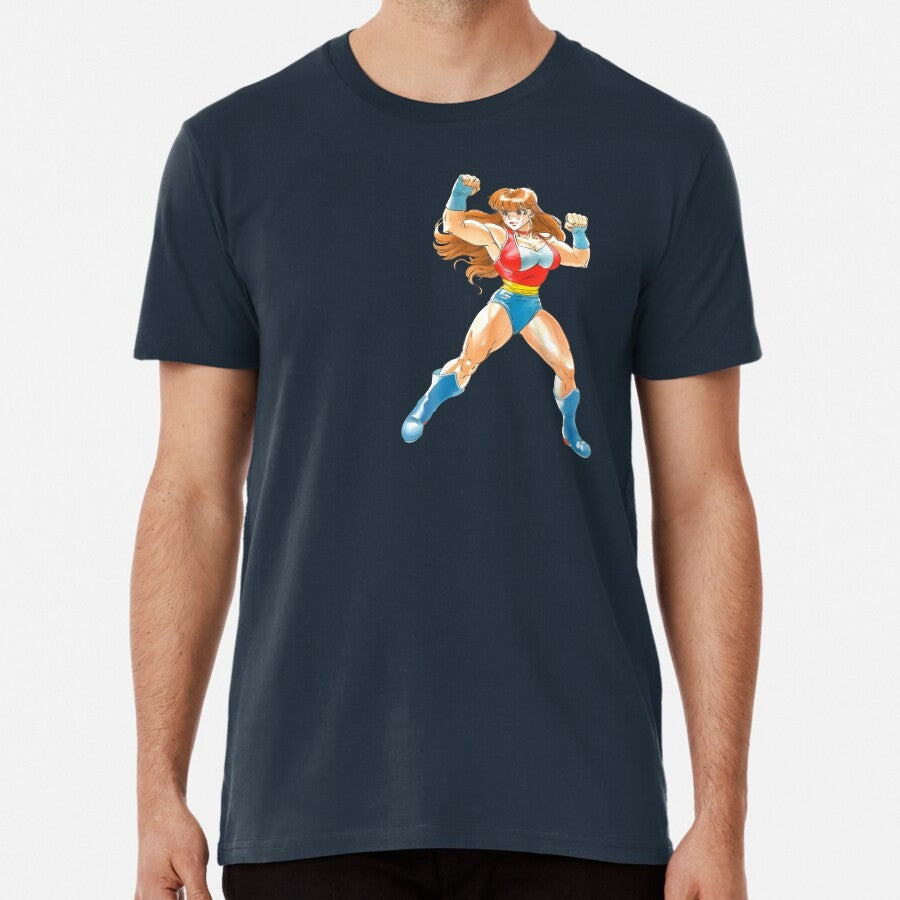 Cartoon Anime Muscle Mommy Superhero Premium T-Shirt