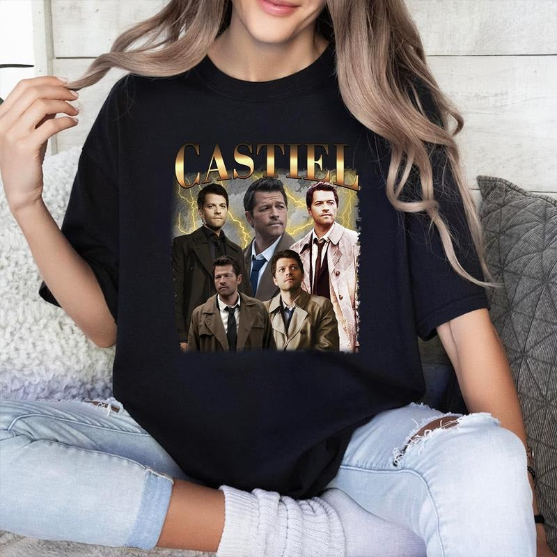 Castiel T Shirt, Vintage Castiel T Shirt, Gift For Woman and Man Unisex T-Shirt Sweatshirt Hoodie style 001