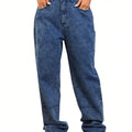 Casual High Waisted Straight Leg Boyfriend Jeans Denim Pants