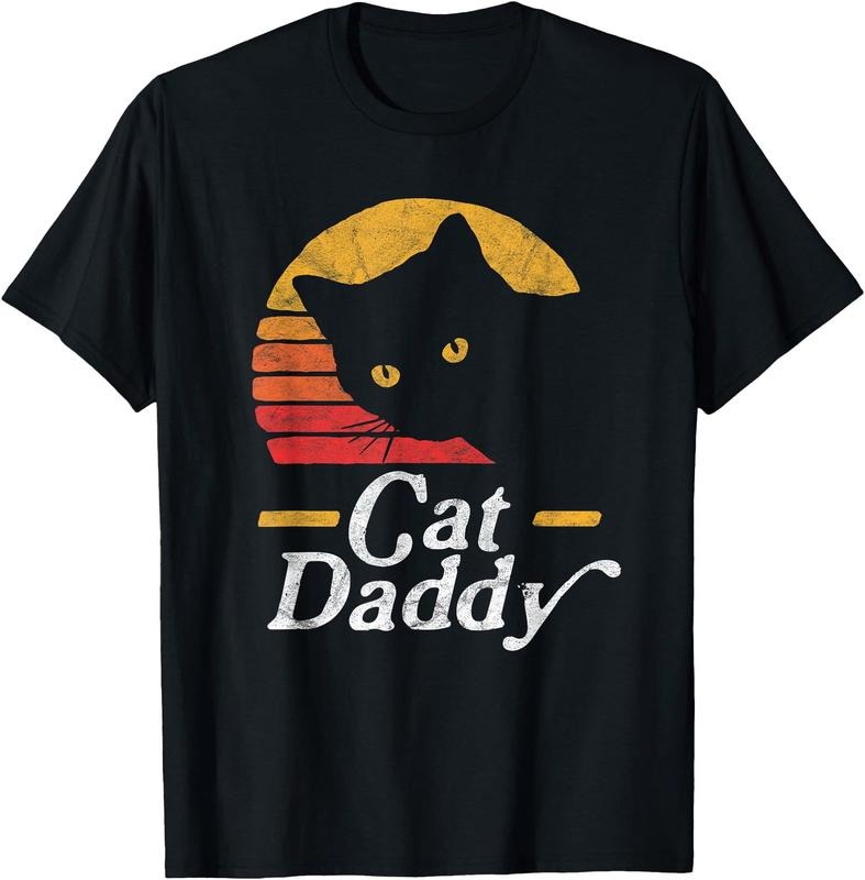 Cat Daddy Vintage Eighties Style Cat Retro Distressed Unisex T-Shirt Sweatshirt Hoodie Crewneck Casual Shortsleeve Tshirt