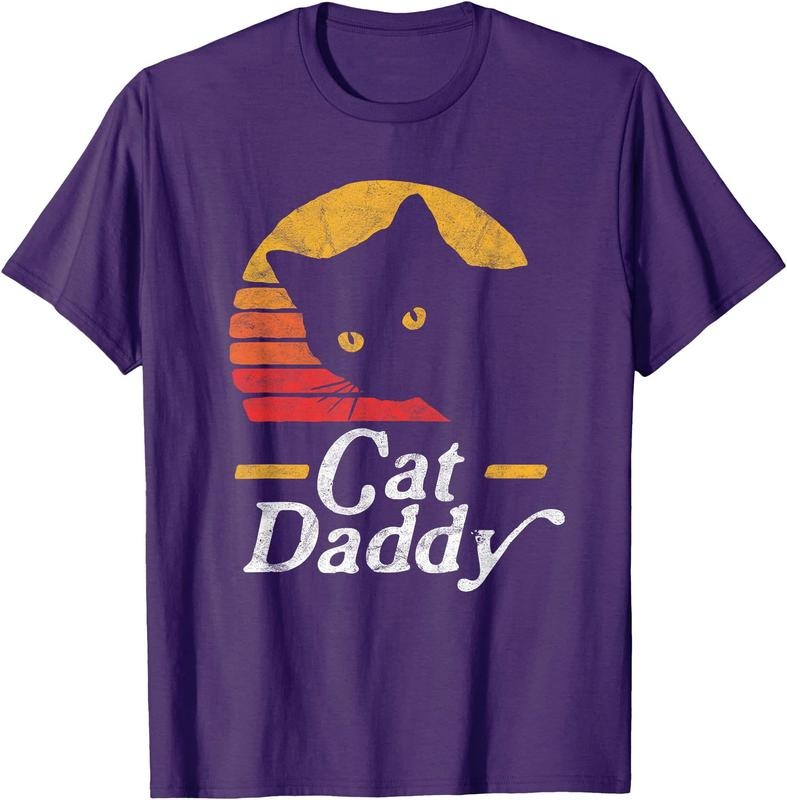 Cat Daddy Vintage Eighties Style Cat Retro Distressed Unisex T-Shirt Sweatshirt Hoodie Crewneck Casual Shortsleeve Tshirt