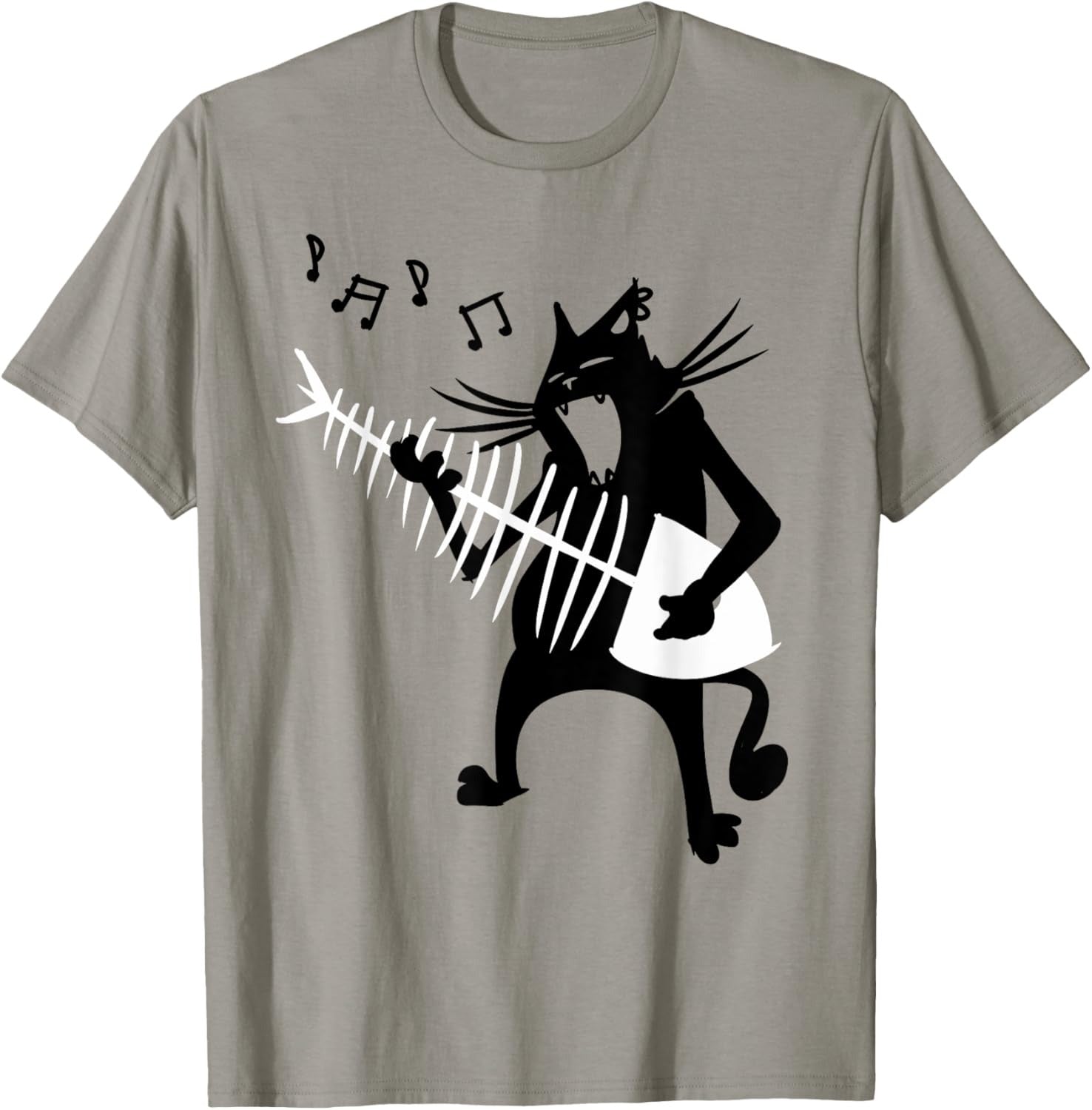 Cat Playing Guitar Music Lover Rock Roll Christmas Gift Tee