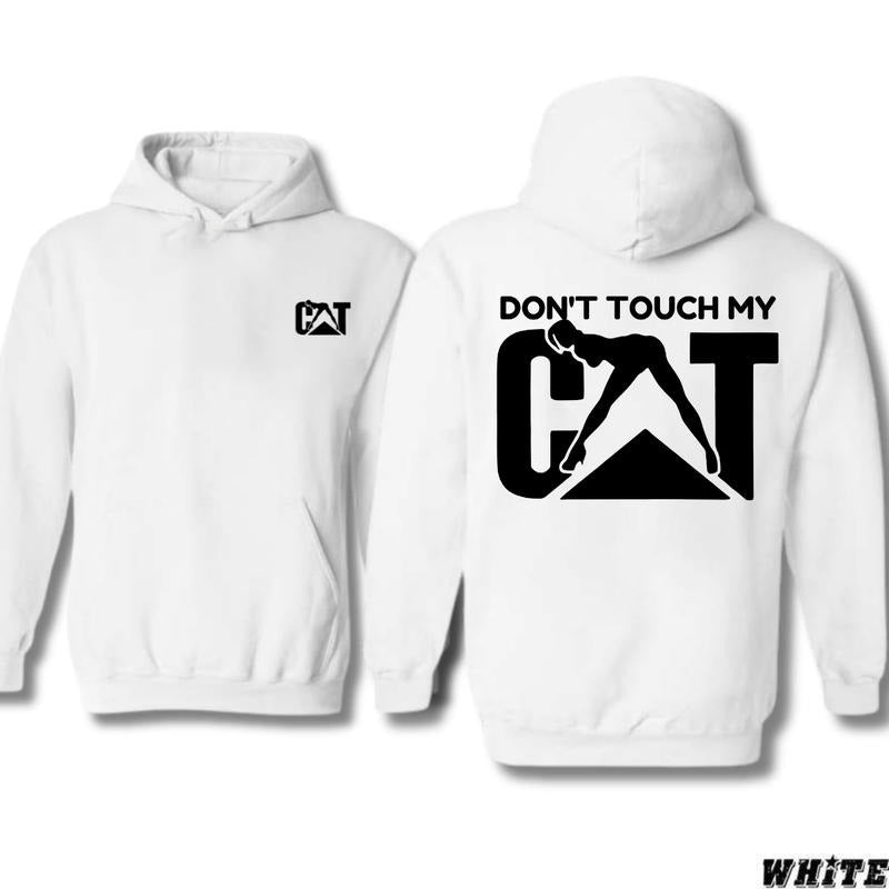 Cat With Womn Hoodie Unisex Classic Fabric Cotton T-shirtHoodie, Vintage for Men and Women, Unisex Vintage Crewneck