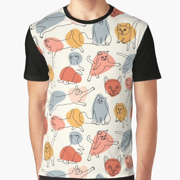 Cats Pattern Mask Cat Mom Masks Kitten Mask Cat Mom Merch Kitty Lover Cat Owner I Love My Cat Cat Mommy Graphic T Shirt