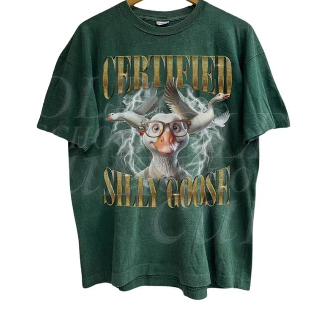 Certified Silly Goose Funny Bootleg Vintage 90s Graphic T-Shirt, Retro 80s Silly Goose Shirt, Funny Retro Joke Rap Style Shirt, Unisex Adult Gag Tee.