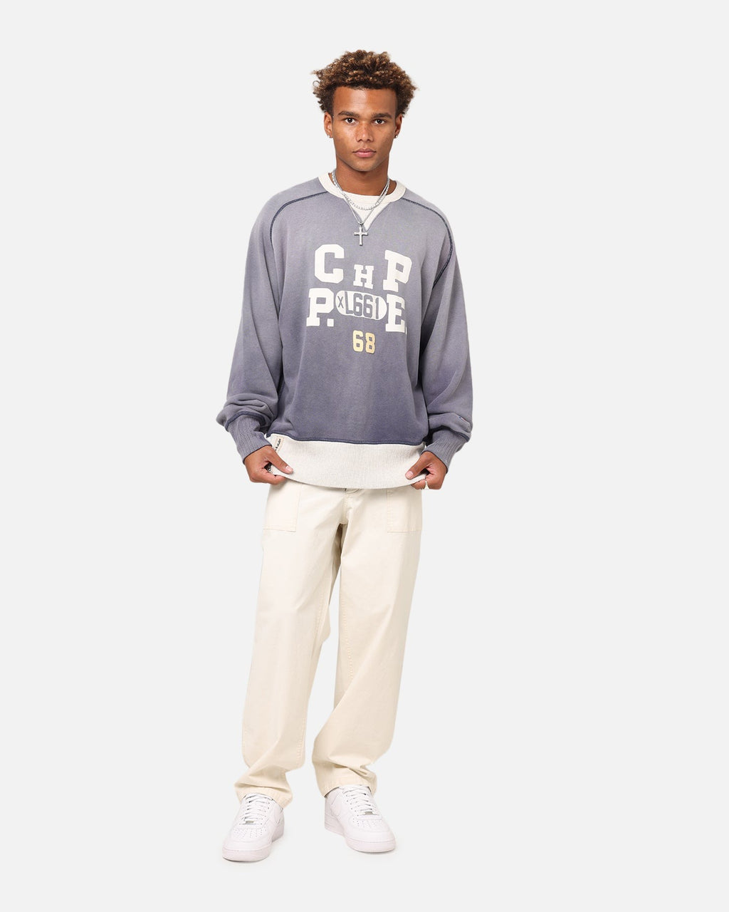 Champion 50's Saddle Crew Sweatshirt Athletic Navy